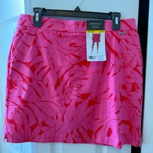 NWT Rafaella Women's Pink and Red Tropical Skort